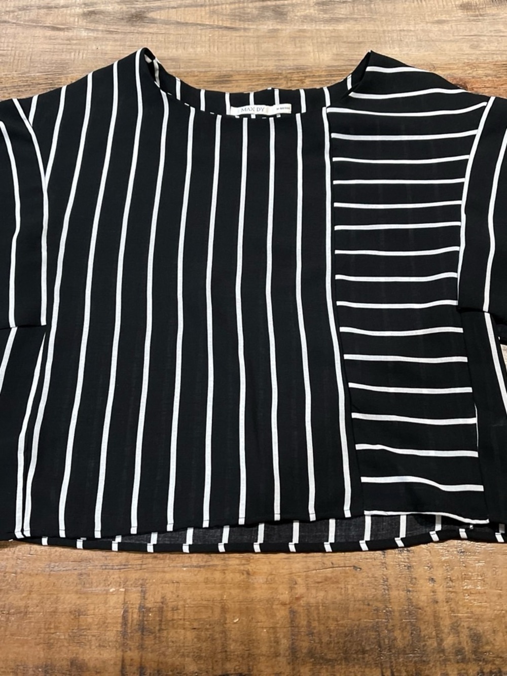 Max & Co. Black and White Mixed Stripe Blouse